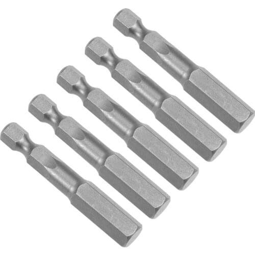 Uxcell 5Pcs 1/4" Hex Shank 50mm Length Magnetic Hex Head H8 Screwdriver Bits S2 Alloy Steel