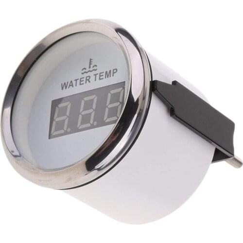 52mm Water Temp Gauge Red LED Digital Temperature Gauge fit Automobile Boat 287.4 to 22.4 ohm with Backlight