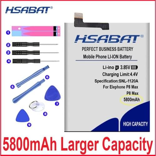 HSABAT 0 Cycle 5800mAh Battery for Elephone P8 Max High Quality Mobile Phone Replacement Accumulator