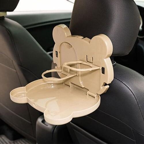 Vehicle Dining Table Seat Back Folding Cartoon Pattern Cup Holder Tray Rack Foldable Stand