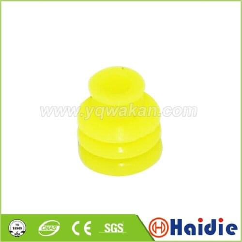 Free shipping 100pcs automotive plug silicone rubber seal HDZ-41 yellow wire seals for auto connector