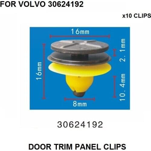 FREE SHIPPING !!! x10pcs FOR VOLVO OEM 11-16 S60 Exterior-Rocker Molding Clip 30624192 New
