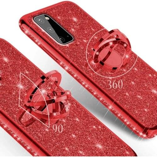 360 Ring Diamond Glitter Phone Case For Huawei P Smart 2019 2020 Mate 10 20 30 40 P20 P30 Pro P40 Lite E 5G Nova 8 8SE P10 Cover
