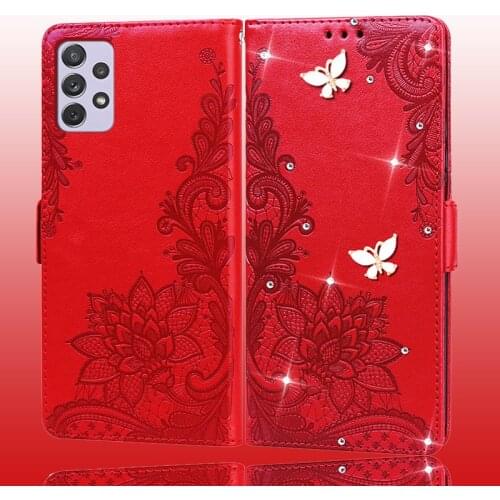 For Samsung A72 Case Flip Holder Leather Bling Cover for Samsung Galaxy A72 Soft Silicone Shockproof Coque Samsung A72 5G Case