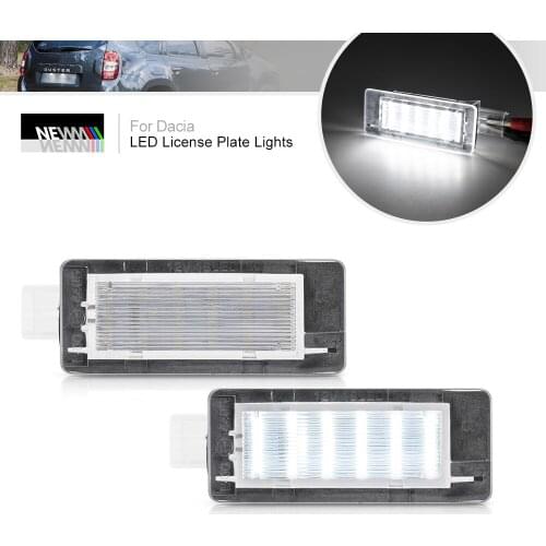 For Dacia Duster DR SR Lodgy Logan MCV III For Renault Escape MK4 Scenic MK2 Laguna II White Canbus Led License Plate Lights