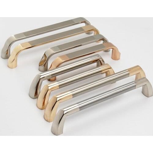 Two Tone Splicing Kitchen Cabinet Door Handle Zinc Alloy Wardrobe Drawer Knob Furniture Handle Home Decoration Hardware