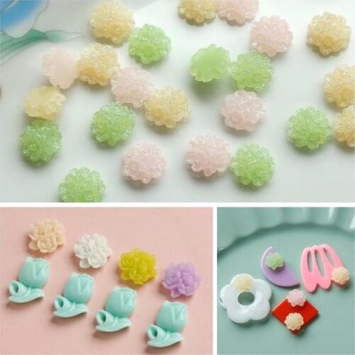Well-behaved mini size fine flash resin flower earrings patch hand-made DIY jewelry materials to make earrings accessories