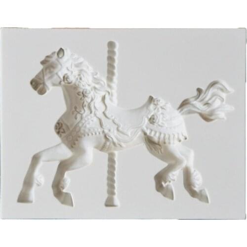 Carousel Horse Silicone Fondant Mould Sugarcraft Cake Cupcake Icing Mold Chocolate Decoration Tool