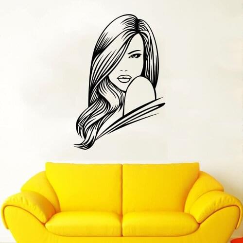 Beautiful Girl Beauty Salon Vinyl Wall Sticker Decal Beauty Salon Sticker Home And Beauty Parlor Art Decoration A003016