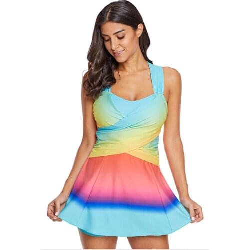 Colorful Women Tankini Plus Size Swimjupmsuit Bikinis 2021 Mujer Set Swimsuit Push Up Beachwear Padded Swimwear Print 2 Pieces