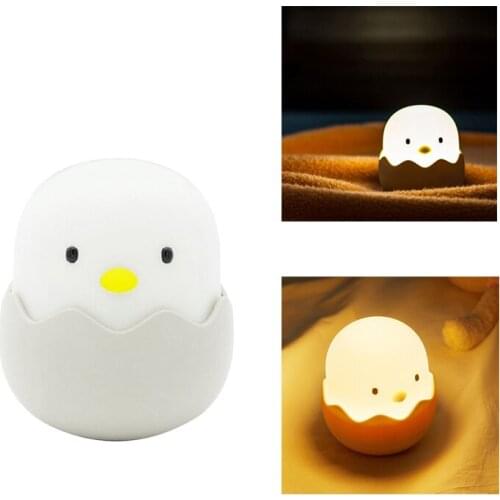 HOT-Children Night Light for Kids Soft Silicone USB Rechargeable Bedroom Decor Gift Chick Contact Night Lamp