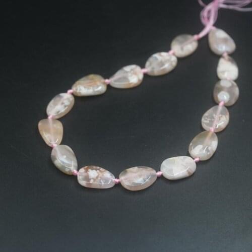 New!!! 15PCS/strand Smooth Pink Cherry Blossom Agates Slab Nugget Beads,Natural Sakura Stone Gems Slice Pendants Jewelry Making