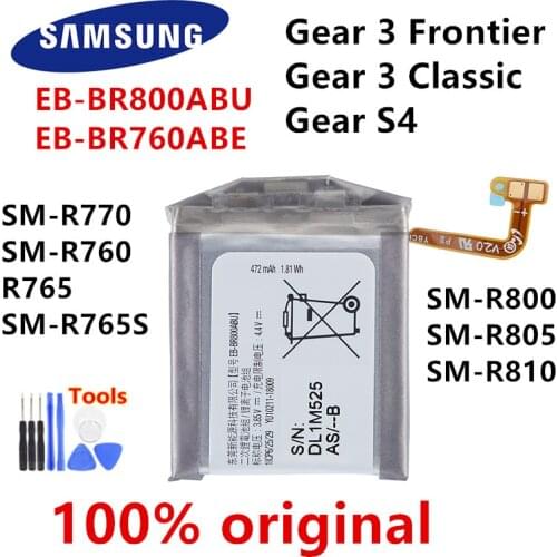 SAMSUNG Orginal EB-BR800ABU EB-BR760ABE Battery For Samsung Gear 3 Frontier / Classic Gear S4 SM-R770 SM-R760 SM-R800 SM-R805