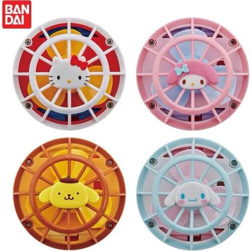 Bandai Genuine Gacha Sanrioss Anime Figures Cute Mini Electric Fan Melody Gashapon Toys Kids Gifts