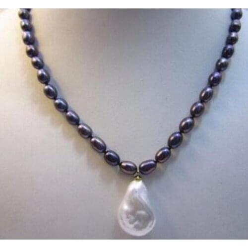 Free Shipping baroque 18" AAA 21X17 MM SOUTH SEA NATURAL White PEARL NECKLACE