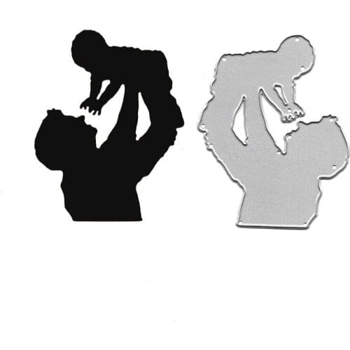 Daddy and Baby Tie Metal Cutting Dies Scrapbooking Embossing Folders for Card Making Craft Stencil Slimline Dies Paper Mold