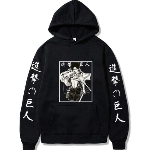 Anime Attack On Titan Pullovers Ackerman Printing Womens Mens Long Sleeve Daily Casual Hoodie Hip Hop Sweatshirt