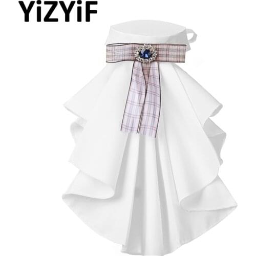 Victorian Renaissance Detachable Ruffled Jabot Neck Collar Stage Party Steampunk Costume Accessory Fake collar Detachable collar