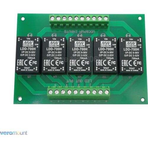 Meanwell LDD 5UP 700H DC - DC Constant Current Step-Down LED Driver +PCB Board For DIY 5 Channel Aquarium Fish Tank Led Emitter