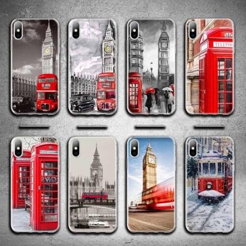 London Bus England Telephone Phone Case For iphone 12 11 Pro Max Mini XS Max 8 7 6 6S Plus X 5S SE 2020 XR Silicone Soft cover