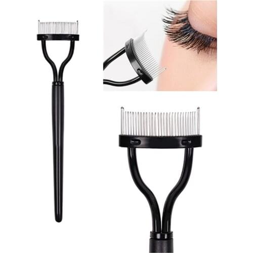 In Stock 1Pcs Womens Eyelash Comb Lash Separator Mascara Lift Curl Metal Brush Beauty Makeup Beauty Lashes Essential Tool Gift