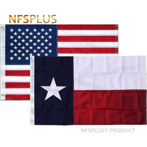 Home Outdoor Texas Flag USA 3x5 Ft Waterproof Durable Nylon Embroidered Stars Sewn Stripes Brass Grommets American Flags Banners