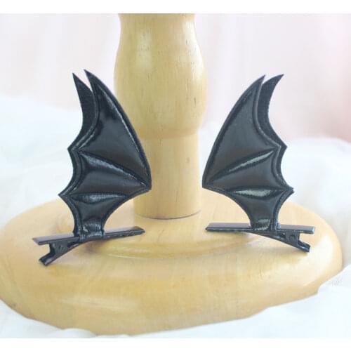 Lolita Girl Wind Dark Devil Wings a Pair of Hairclips Halloween Bat Wings Side Clip Punk Locomotive Girls' Hair Accessories