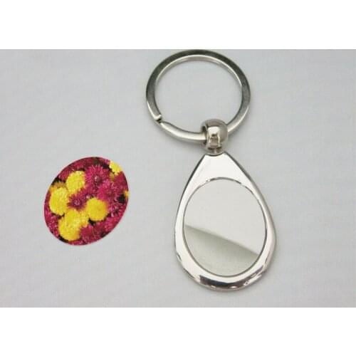 10pcs/lot Blank Sublimation drop water shape metal key chain bag pendants custom print photo OPP packing k5
