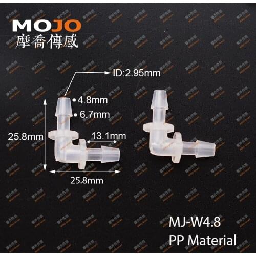2020 (10pcs/lots) MJ-W4.8 Elbow type plastic hose connectors 5mm pipe fittings