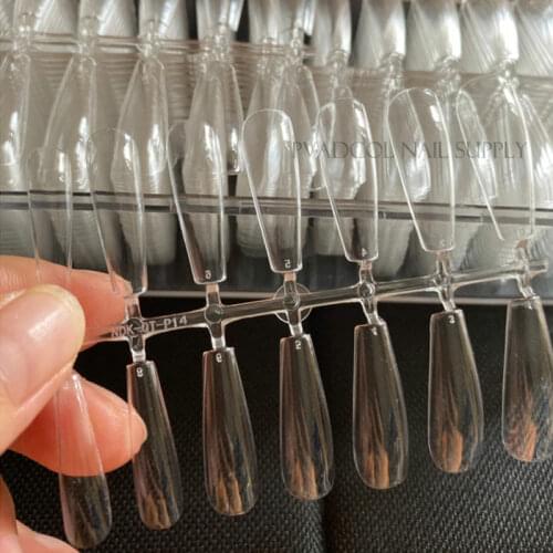 520pcs/box Long Ballerina Coffin Nail Tips Full Cover False Nails Clear Salon Quality Manicure Supply