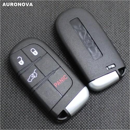AURONOVA New Replace Smart Key Shell for Jeep Grand Cherokee Dodge Charger Chrysler 300 3+1 Button Remote Car Key Fob Case