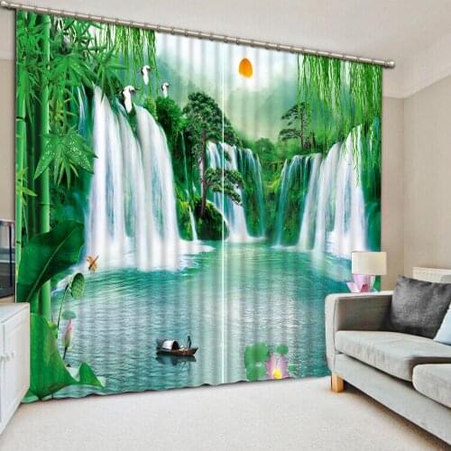Decoration curtains Waterfall Luxury Blackout 3D Window Curtain For Living Room office Bedroom