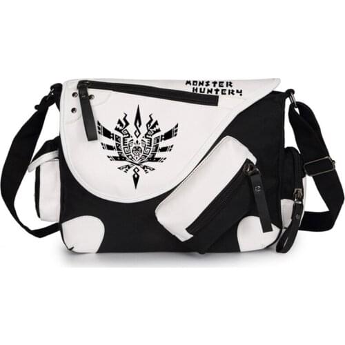 Monster Hunter Canvas Casual Zipper Shoulder Bag Crossbody Bags Schoolbags Messenger Gift