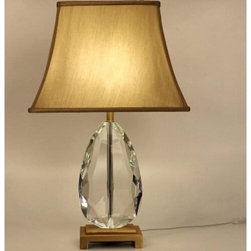 Crystal table lamp bedroom bedside room crystal desk lights living room home decoration table lamps gold base led lighting study