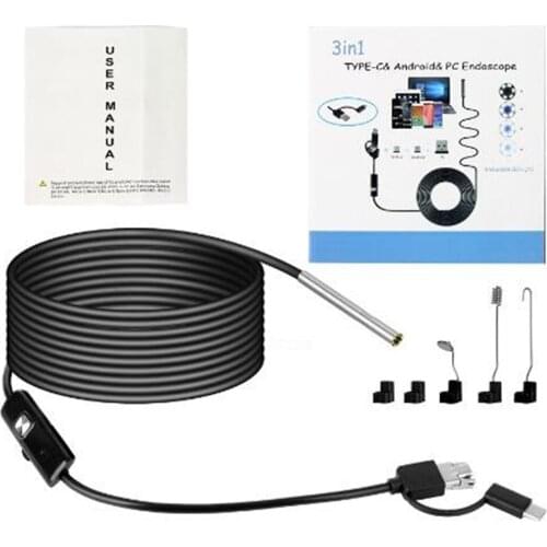 3.9mm/5.5mm 720P 3in1 USB Endoscope Camera For Android OTG Camera Otoscope Microscope