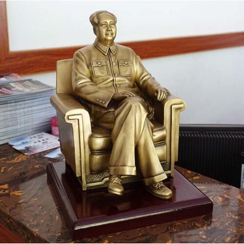 CHINA Characteristic gift Chairman Mao great leader OFFICE Company Government enterprise desk GOOD LUCK copper Decorative statue