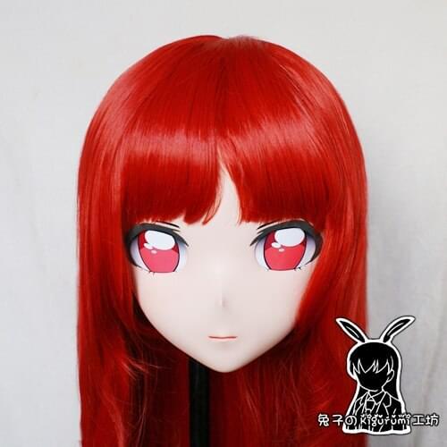 KM525)Top Quality Handmade Female Resin Cosplay Japanese Role Play Kigurumi Mask Crossdresser Doll Transgender Mask
