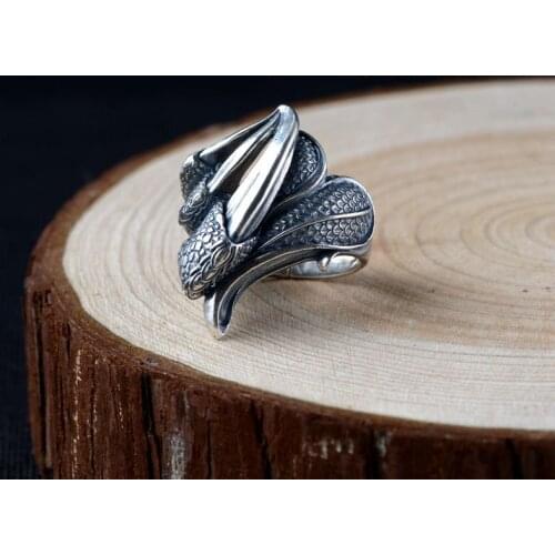 Pure 925 Sterling Silver Claw Ring for Men Women Anillos Punk New Fashion Thai Silver Jewelry Adjustable Size Ring Birthday Gift