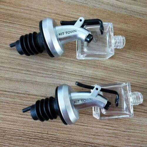 KIT TOWN Household Kitchen Cruet Creative Stainless Steel Glass Oil Pot Wholesale Press Type Glass Oil Bottle