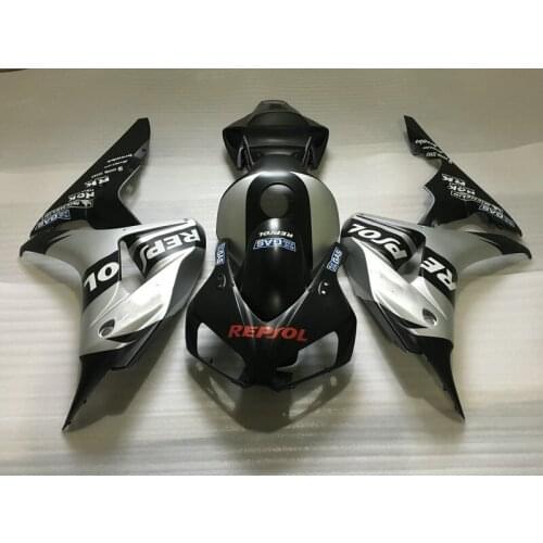 Injection mold Fairing kit for HONDA CBR1000RR 06 07 CBR 1000RR CBR 1000 RR 2006 2007 Silver black Fairings set+gifts HF02