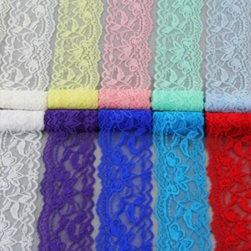 Patchwork Garments Accessories Lace Trim Trimmings 10 Yard Lace Ribbon Lace embroidered Stretch Elastic Lace Fabric 55mm Wide