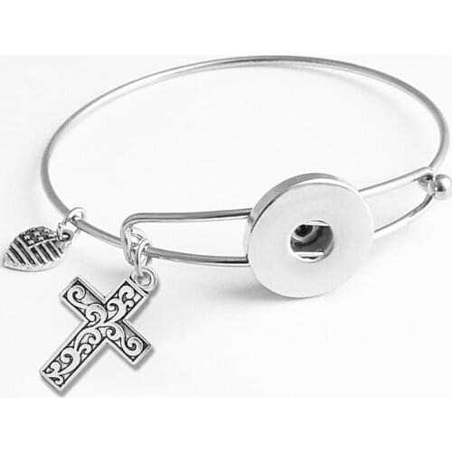 BEST FRIEND tree of Life Love CROSS HOPE metal snap button bangle bracelet for Women gift AA568