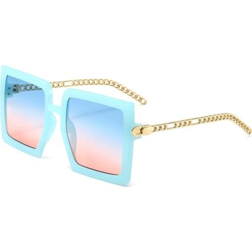 Fashion sunglasses, European and American trends, personalized chain glasses, leg glasses, trendy large frame sunglasses