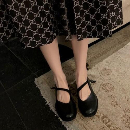 Lisapie Mary Jane Shoes for Women Lolita Shoes 2021 Autumn Sen Department Casual All-match Flats Black Japanese Harajuku shoes