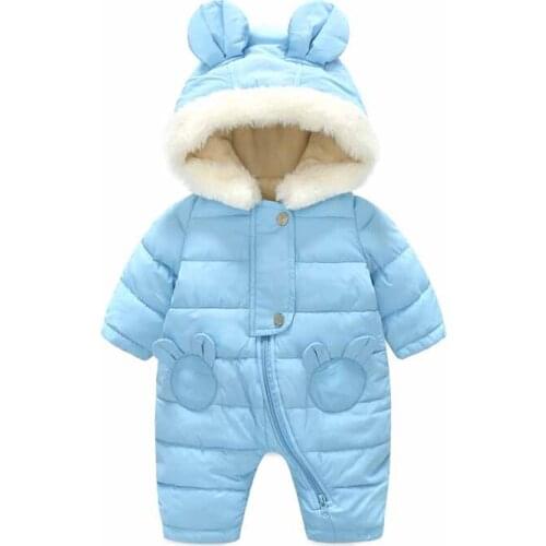 Baby Clothes Infant Romper Baby Boys Girls newborn unisex Clothing Hooded Toddler Cute Bear ear baby snowsuit
