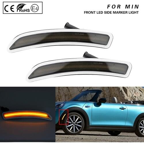 Pair Smoke lens Front LED Side Marker Light Amber light US Version For 2014 2015 2016 2017 2018 2019 2020 Mini F55 F56 F57