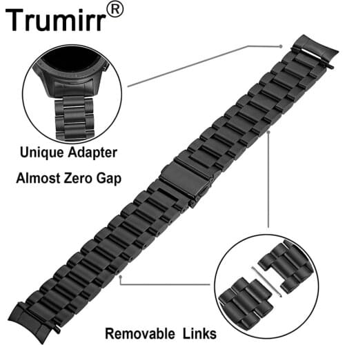 Zero Gap Curved Stainless Steel Watchband + Link Remover for Samsung Galaxy Watch 42mm SM-R810/SM-R815 Band Wrist Strap Bracelet