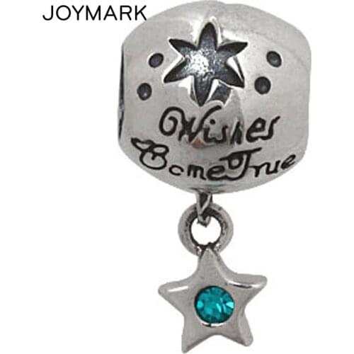 WISHES COME TRUE 925 Sterling Silver Charm Pendants Five-pointed Star Silver Dangle Bead DIY European Jewelry Accessories SDC933
