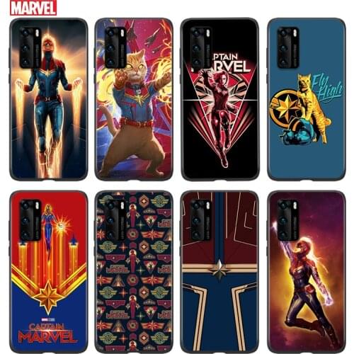 Silicone Cover Avengers Captain Marvel For Huawei P 50 P40 P30 P20 P10 P9 P8 Pro Plus Lite E mini 2017 2019 Phone Case