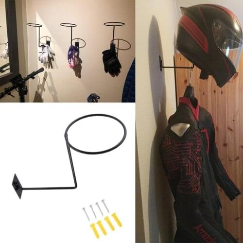 Steel Motorcycle Accessories Helmet Holder Hanger Rack Wall Mounted Hook for Coats Hats Caps Helmet Rack Black
